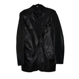 Vintage 90's  Mens Saddlery Black Leather jacket Size 40 Long